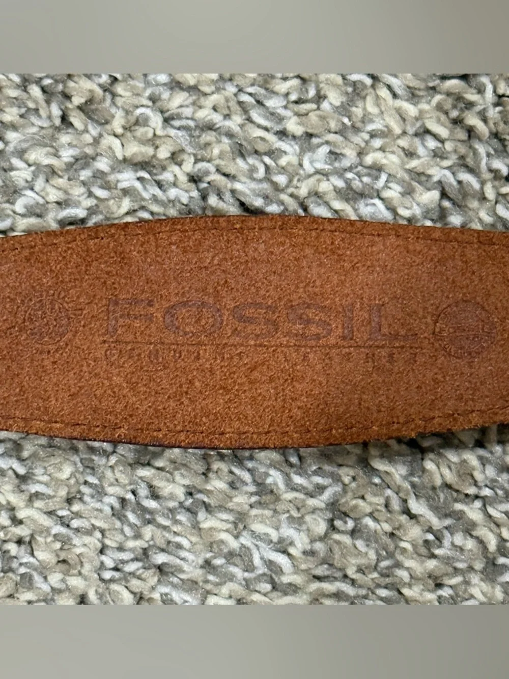 Fossil Brown Leather Belt with Silver-Tone Conchos - Picture 6 of 7